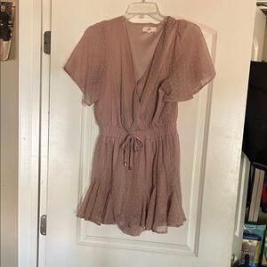 Sheer Mauve Polka Dot Romper